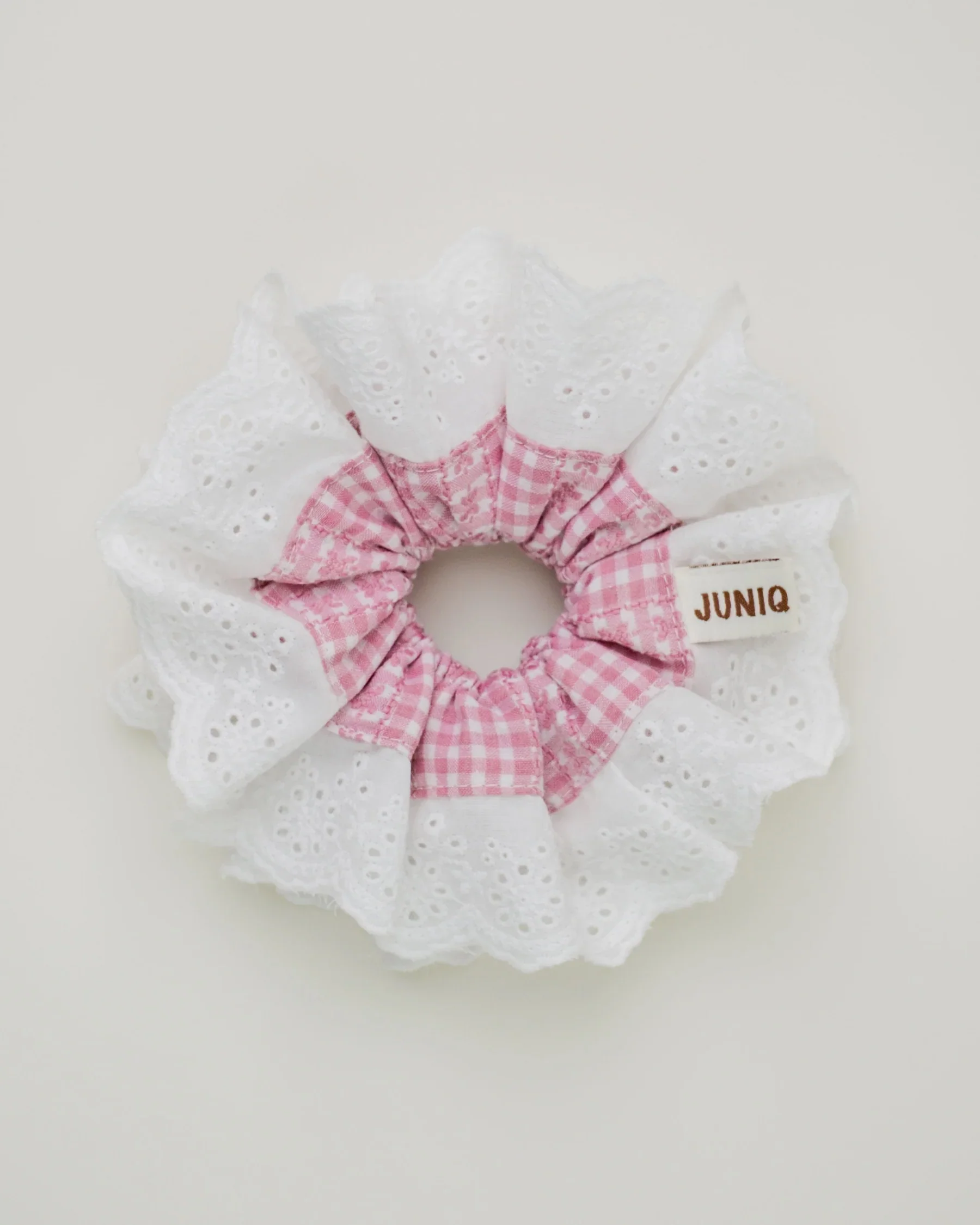 Juniq Scrunchies - Betty Gingham - Pink