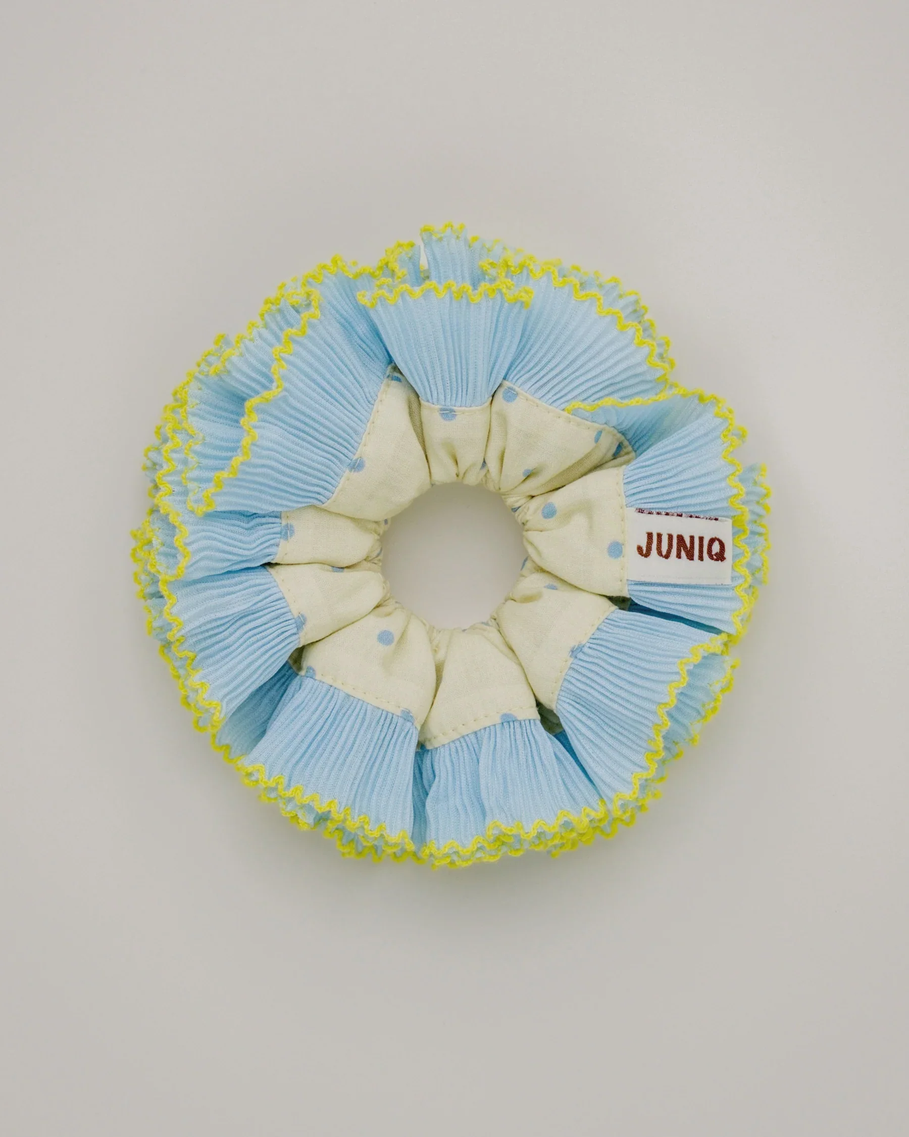Juniq Scrunchies - Miss Dottie - Baby Blue/Yellow