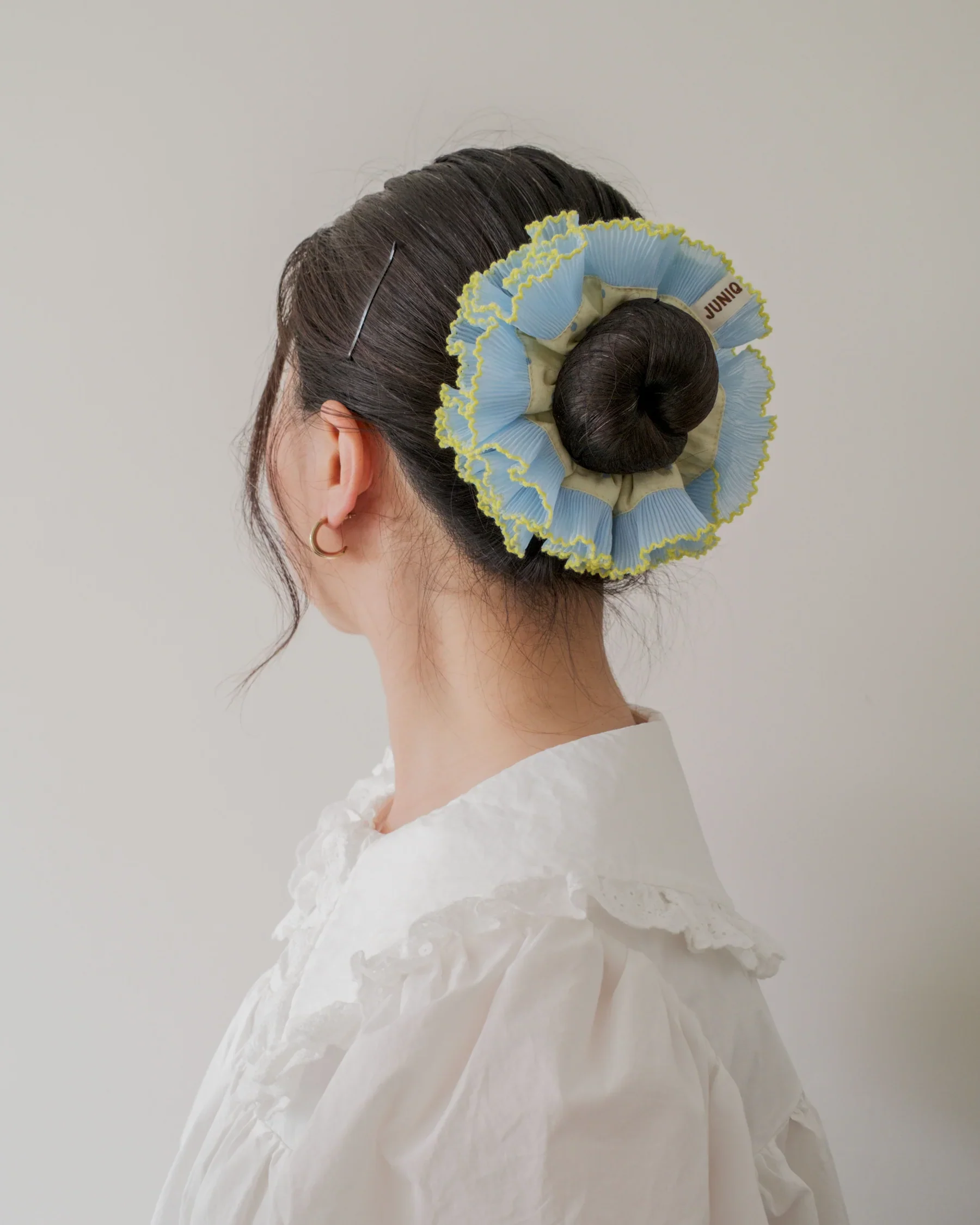 Juniq Scrunchies - Miss Dottie - Baby Blue/Yellow - Image 2
