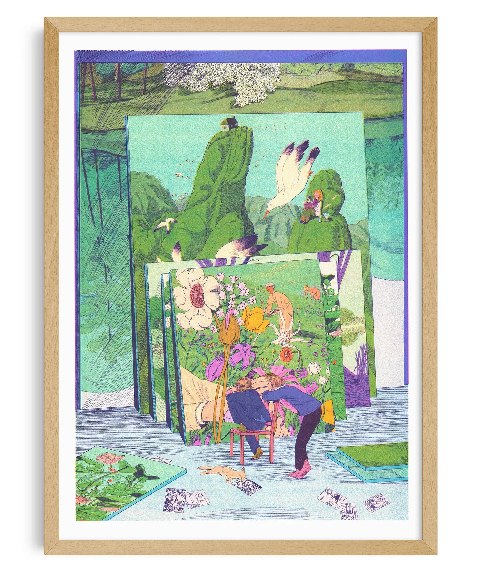 KIBLIND Atelier - Karlotta Freier - The Artist's Studio (Gustave Courbet) - A3 Poster - Image 2