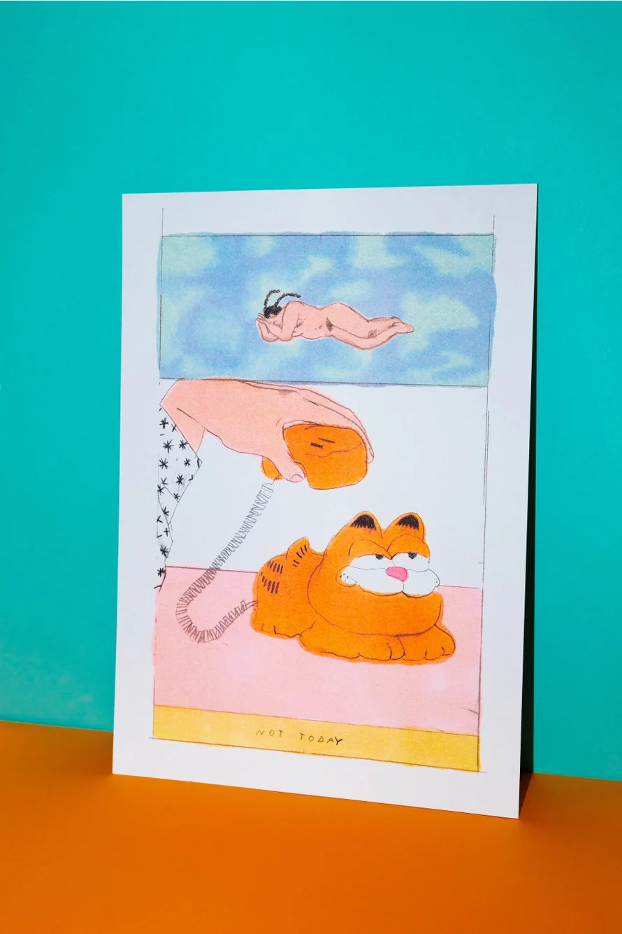 KIBLIND Atelier - Melek Zertal - Garfield A3 Poster - Image 2