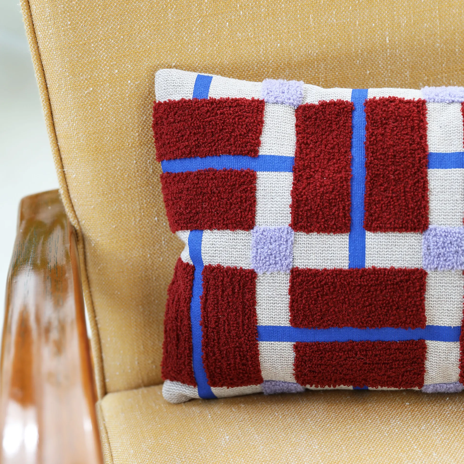 &Klevering - Plano Cushion Cover 50 x 30cm - Maroon - Image 3