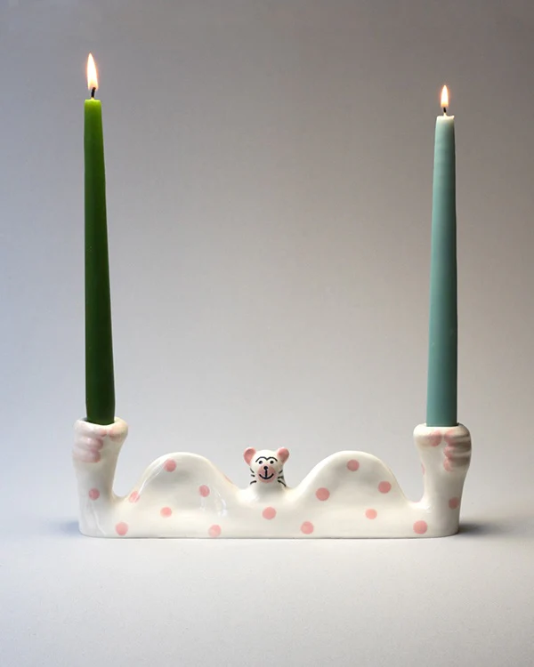 Laura Garcia - Candelabro Leopardo Pink