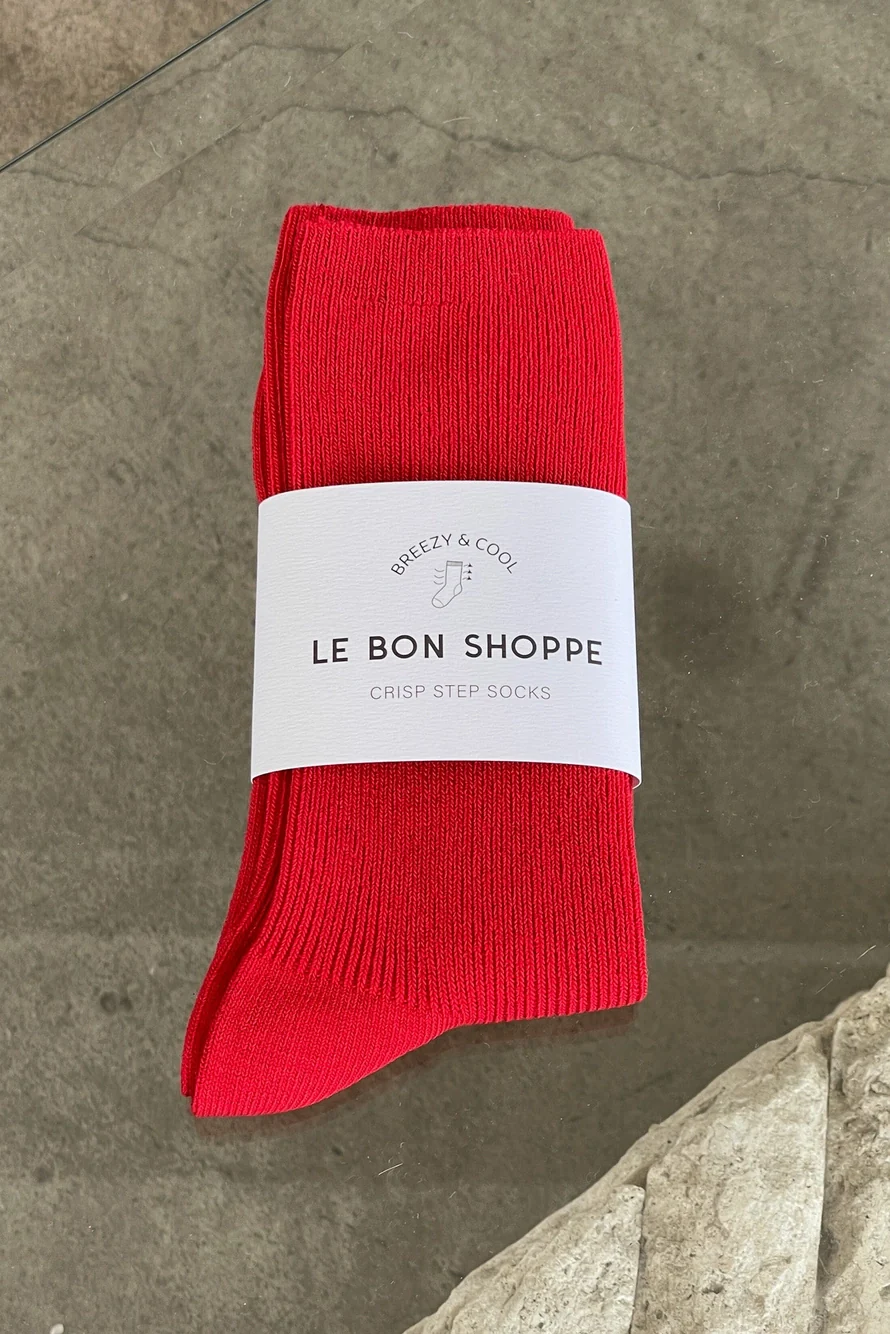 Le Bon Shoppe - Crisp Step Socks - Red - Image 2