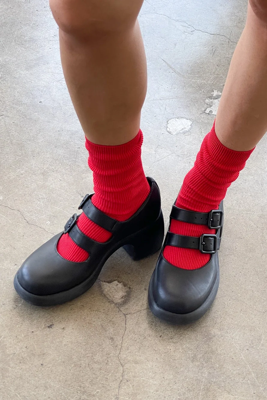 Le Bon Shoppe - Crisp Step Socks - Red - Image 3