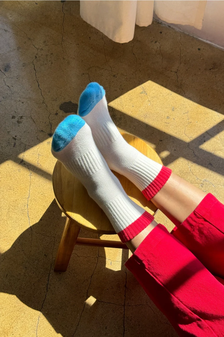 Le Bon Shoppe - Girlfriend Socks - Blue Red - Image 2