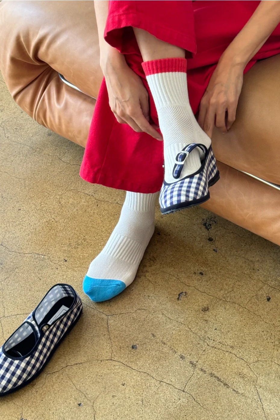 Le Bon Shoppe - Girlfriend Socks - Blue Red - Image 3