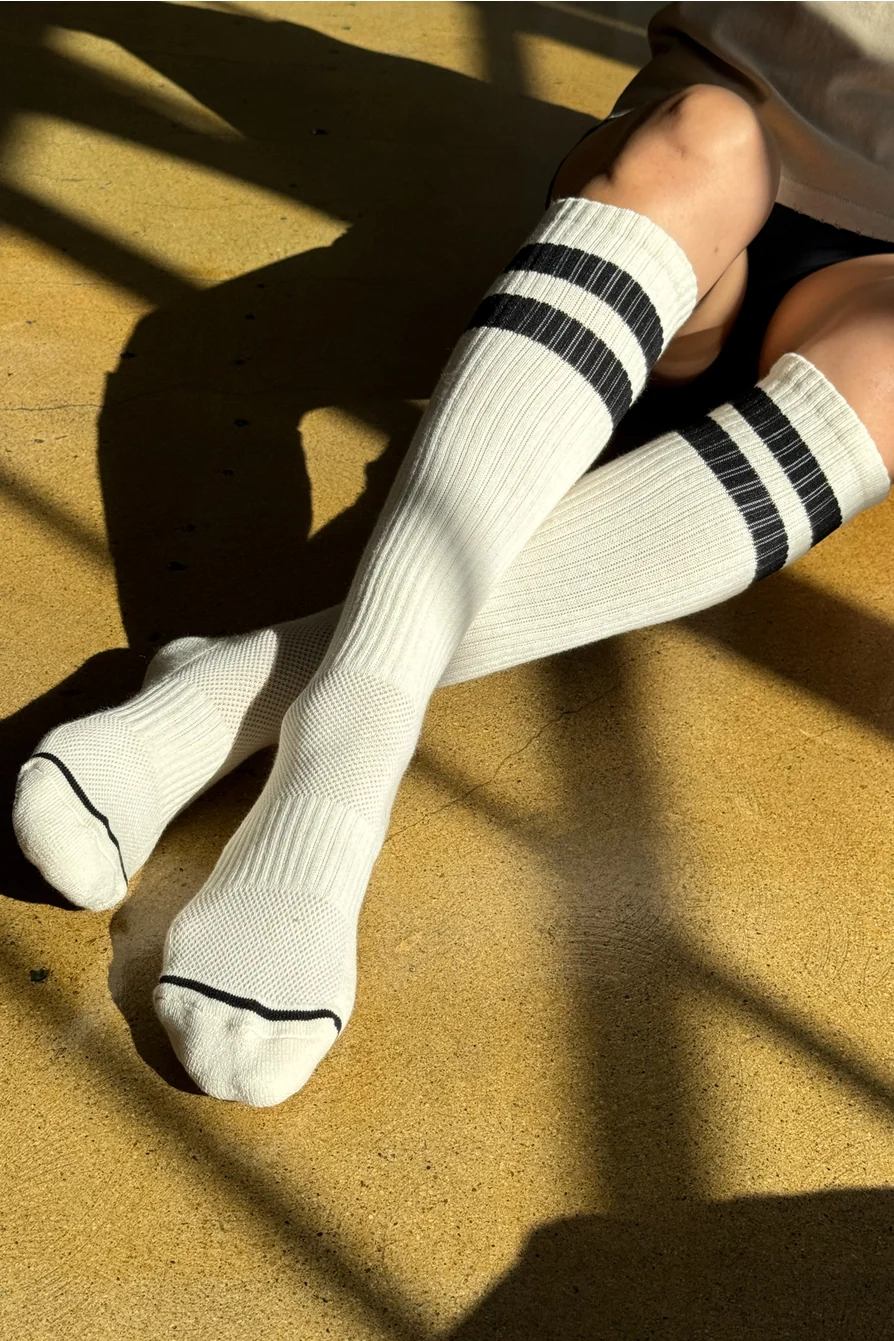 Le Bon Shoppe - Knee High Boyfriend Socks - Cream - Image 3