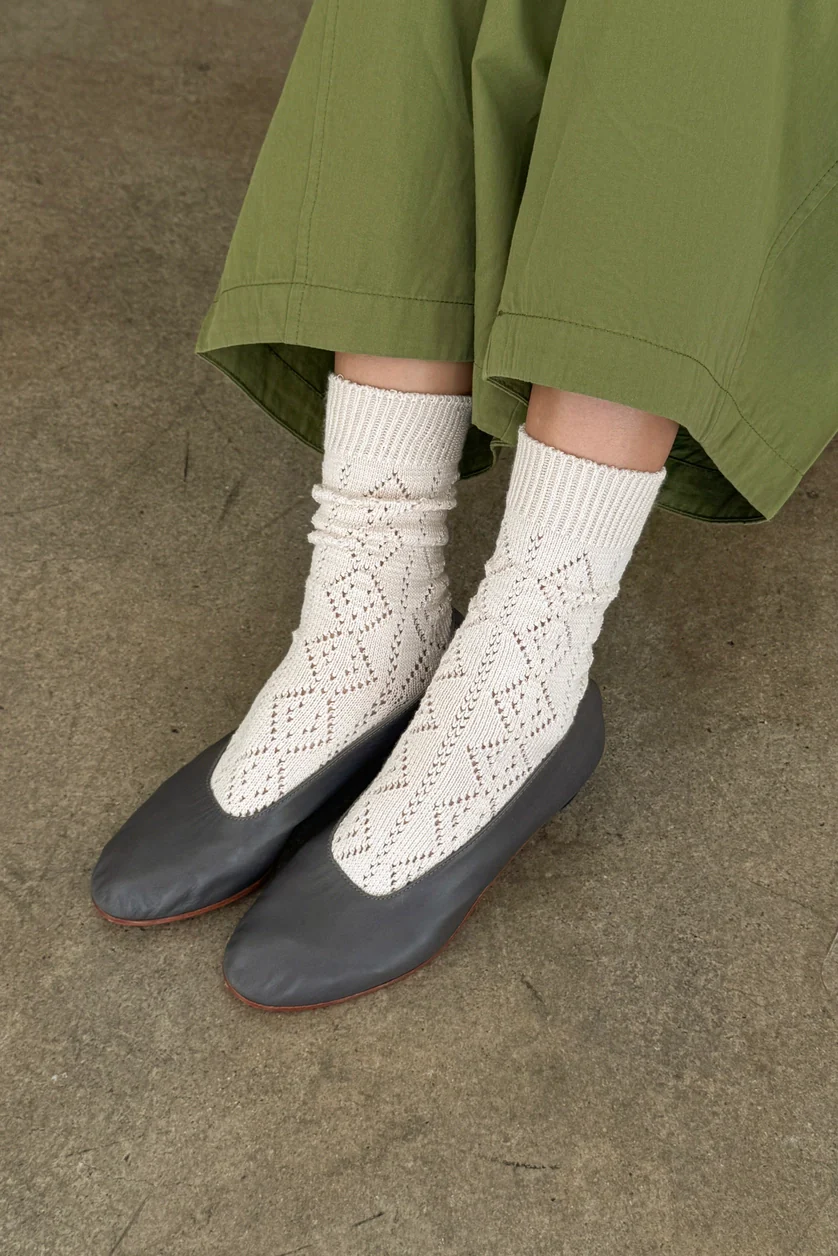 Le Bon Shoppe - Modal Eyelet Socks - Oyster - Image 4