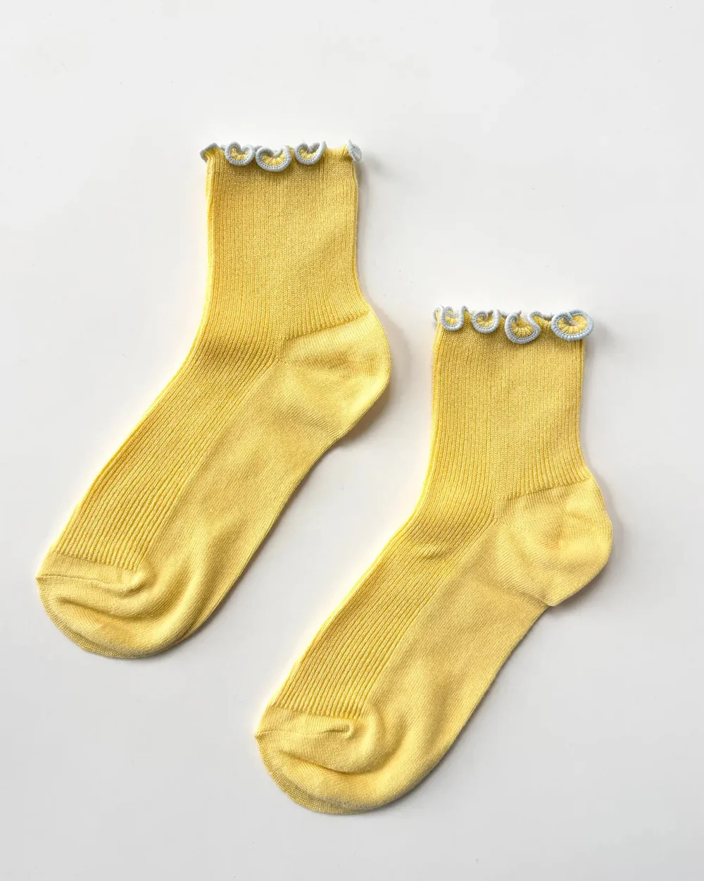 Le Bon Shoppe - Petite Ruffled Modal Socks - Butter and Baby Blue