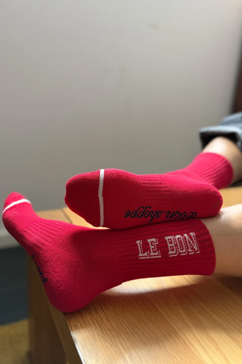Le Bon Shoppe - Preppy Socks - Red / Cream - Image 3