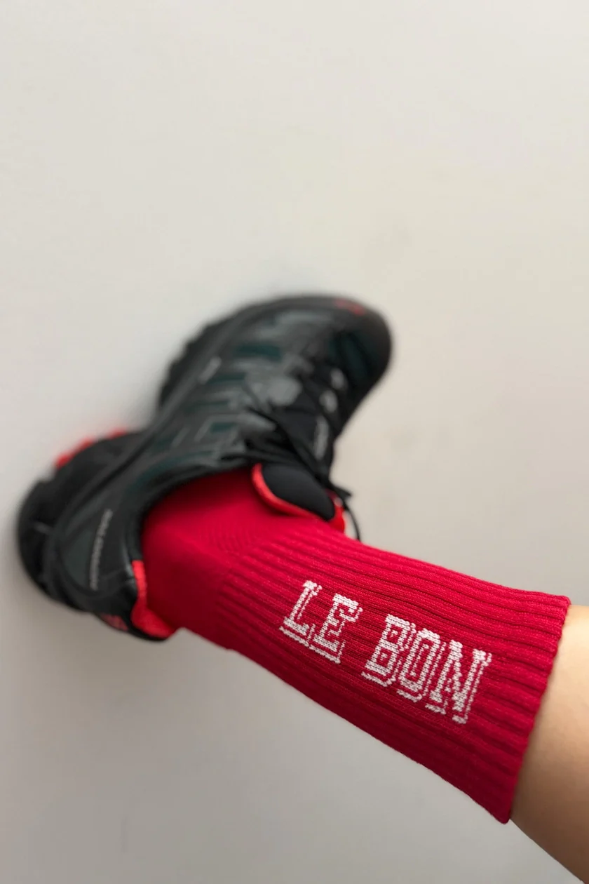 Le Bon Shoppe - Preppy Socks - Red / Cream - Image 4
