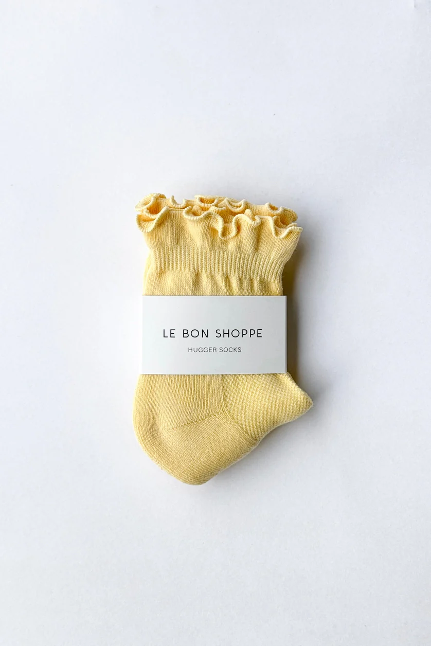 Le Bon Shoppe - Ruffled Hugger Crew Socks - Banana Cream - Image 2