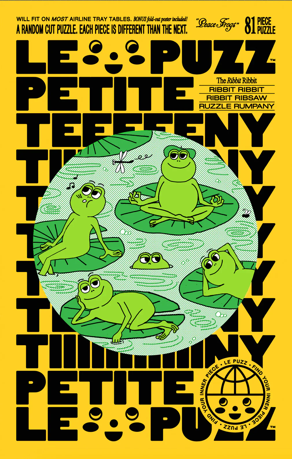 Le Puzz - Peace Frogs by Alice Oehr 81 Piece Mini Puzzle - Image 4