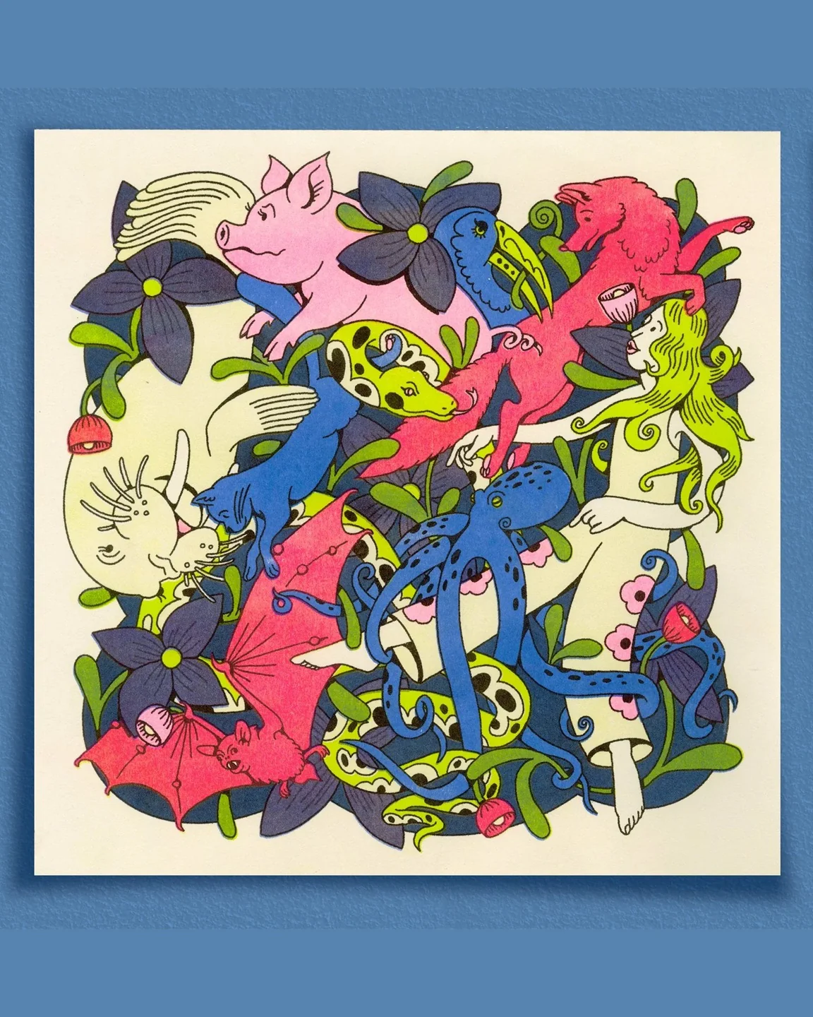 Maddie Fischer - Wild World in Grape Riso Print