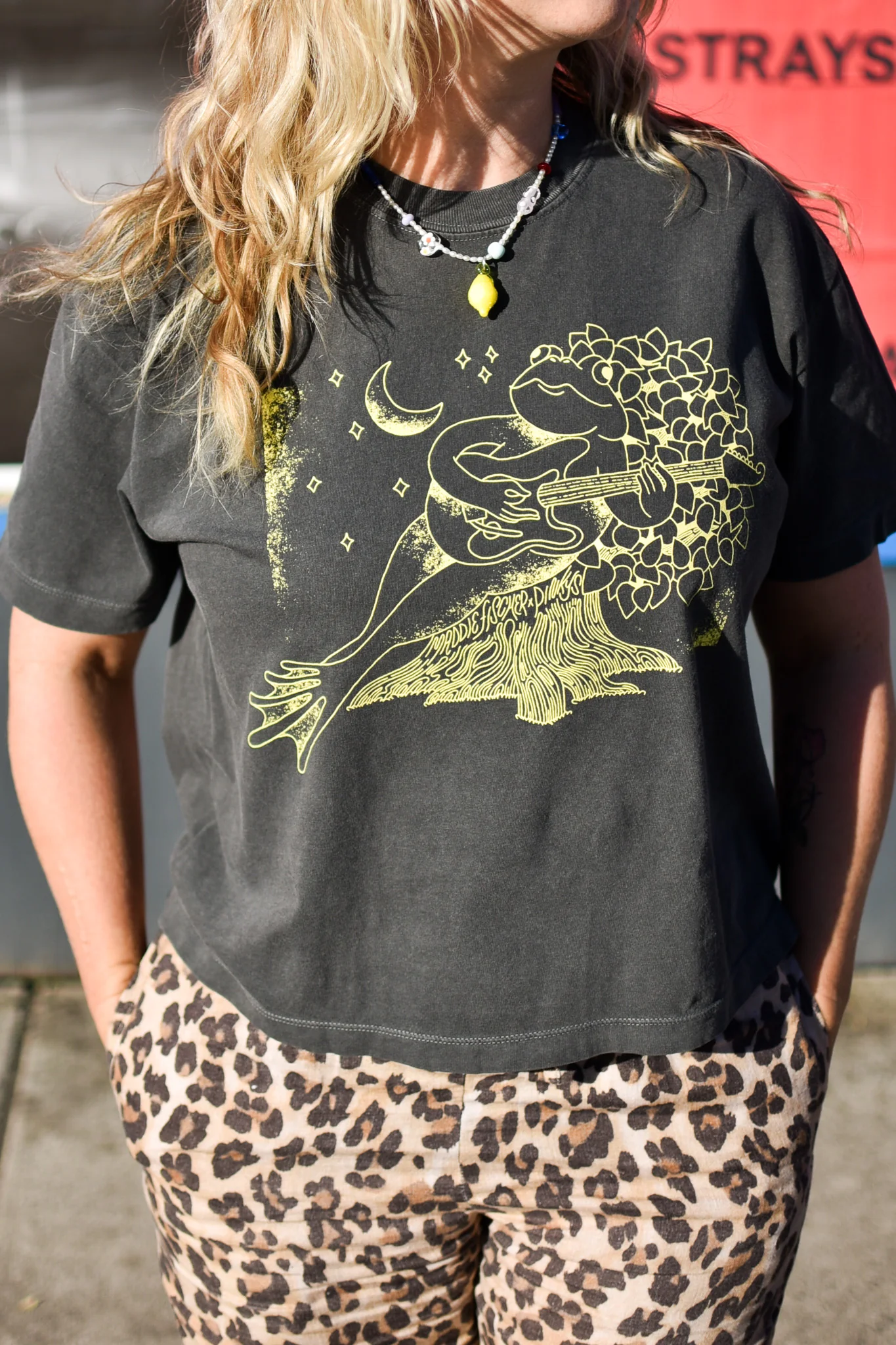 Maddie Fischer x Pinky's - Frog in the Moonlight tee - Image 3