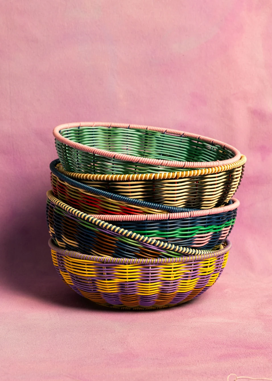 Maegen - Woven Bowl - Yellow/Lilac - Image 3