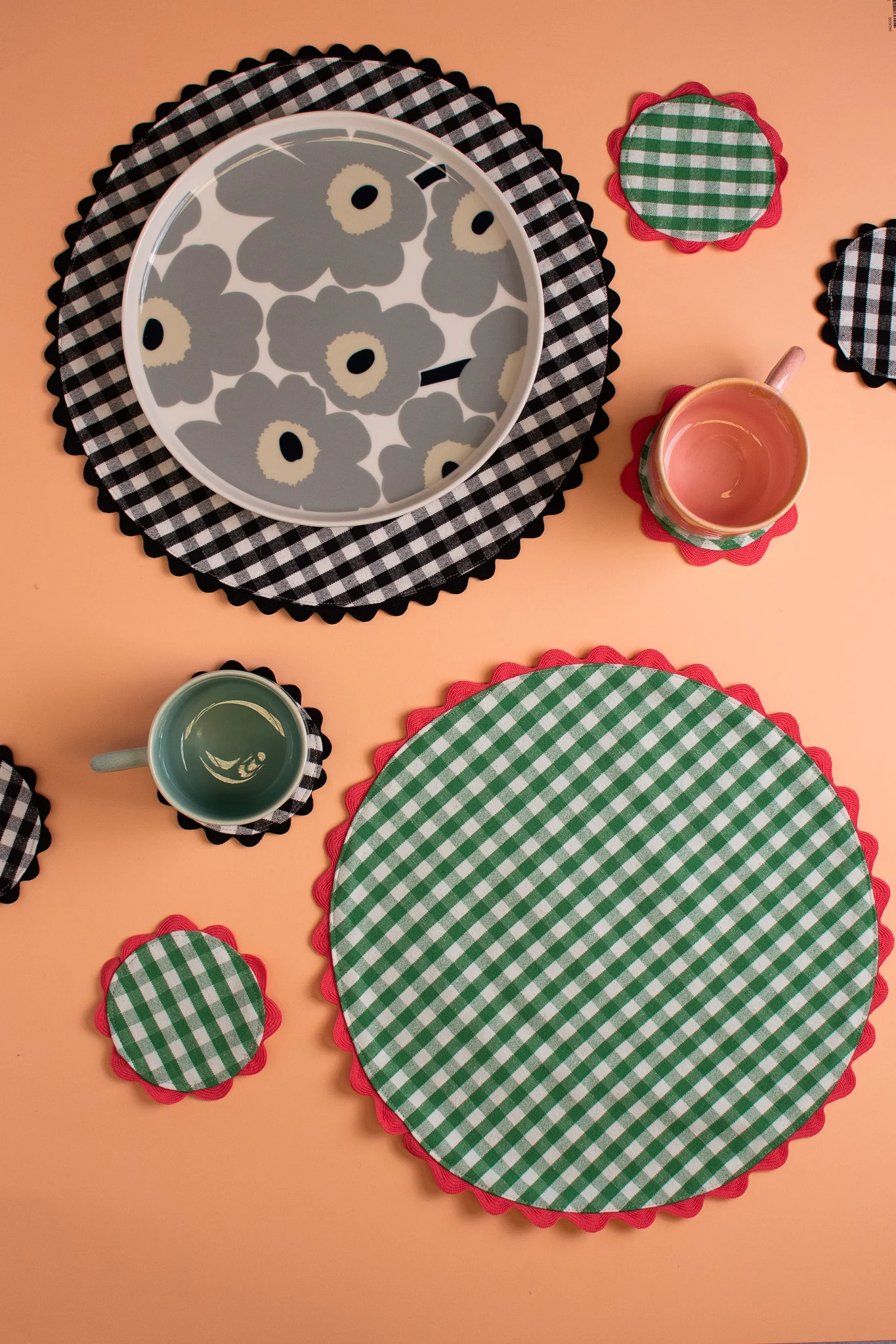 Mardi Powell - Placemat - Black/white and Black Ricrac - Image 3
