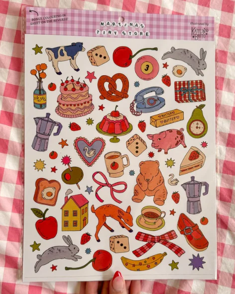 Martina's Tiny Store - Illustrated Large Scrapbooking Stickersheet