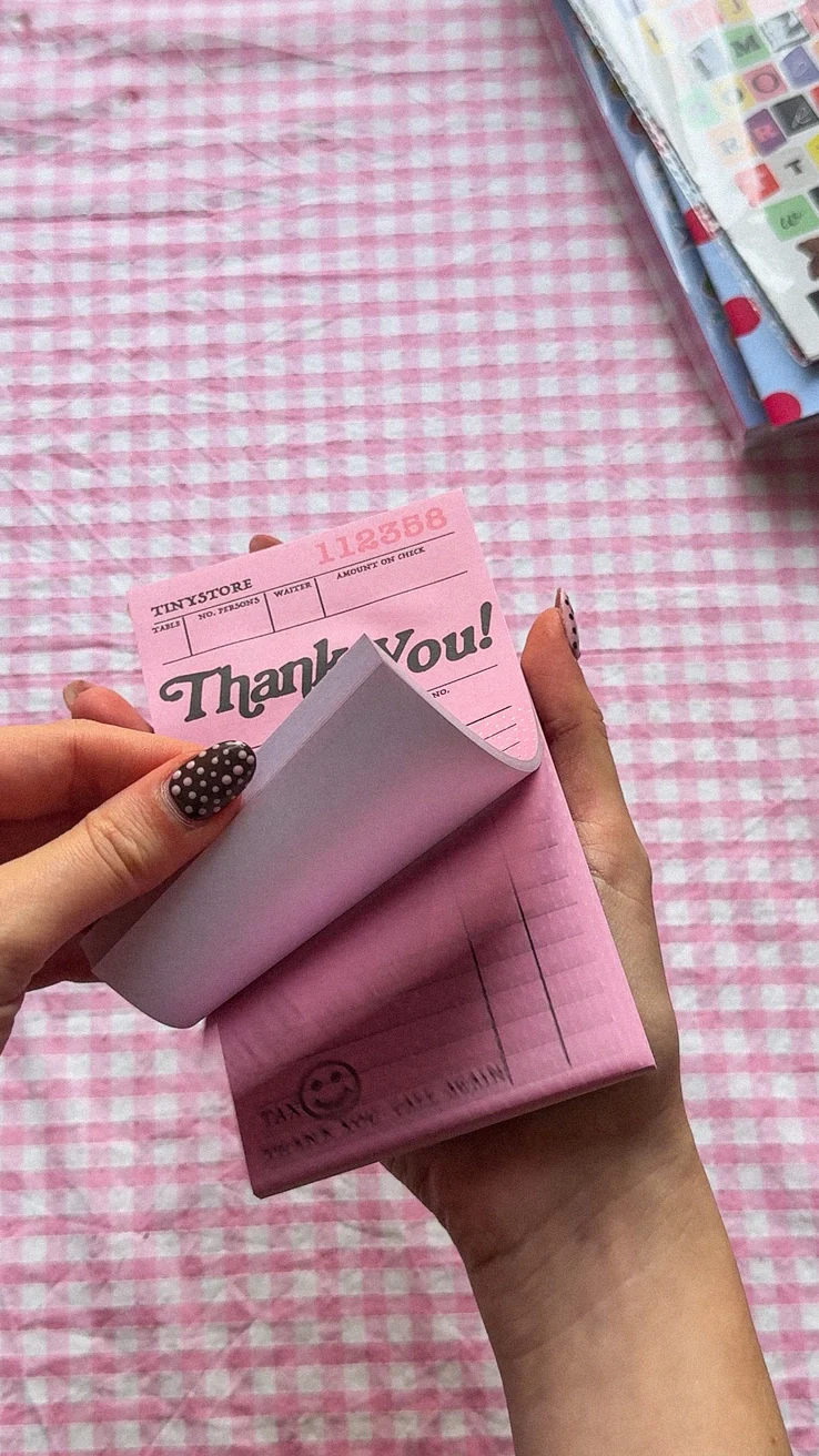 Martina's Tiny Store - Signature Pink 'Thank You' Notepad - Image 2