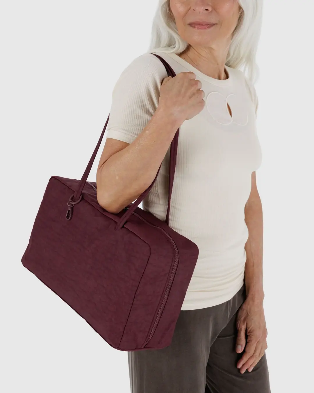 Baggu - Medium Nylon Bowler Bag - Mahogany - Image 2