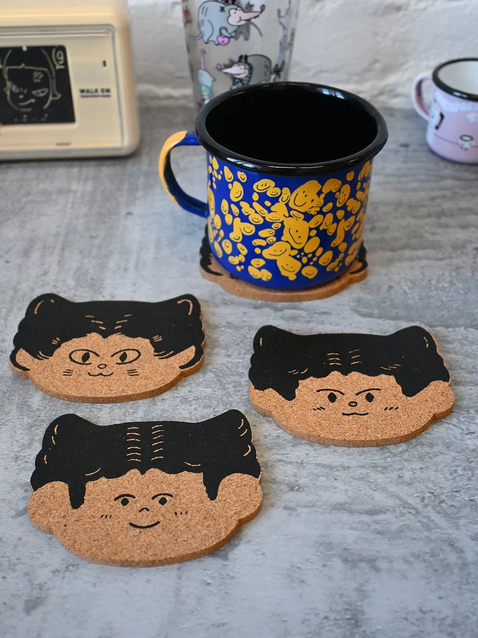 Natali Koromoto - "Cat Person" Set of Four Cork Coasters - Image 6