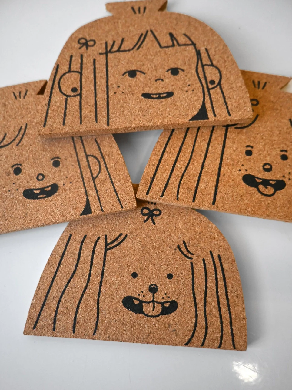 Natali Koromoto - "Dog Person" Set of Four Cork Coasters - Image 5