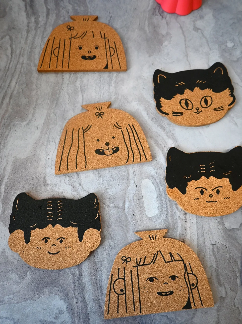 Natali Koromoto - "Dog Person" Set of Four Cork Coasters - Image 6
