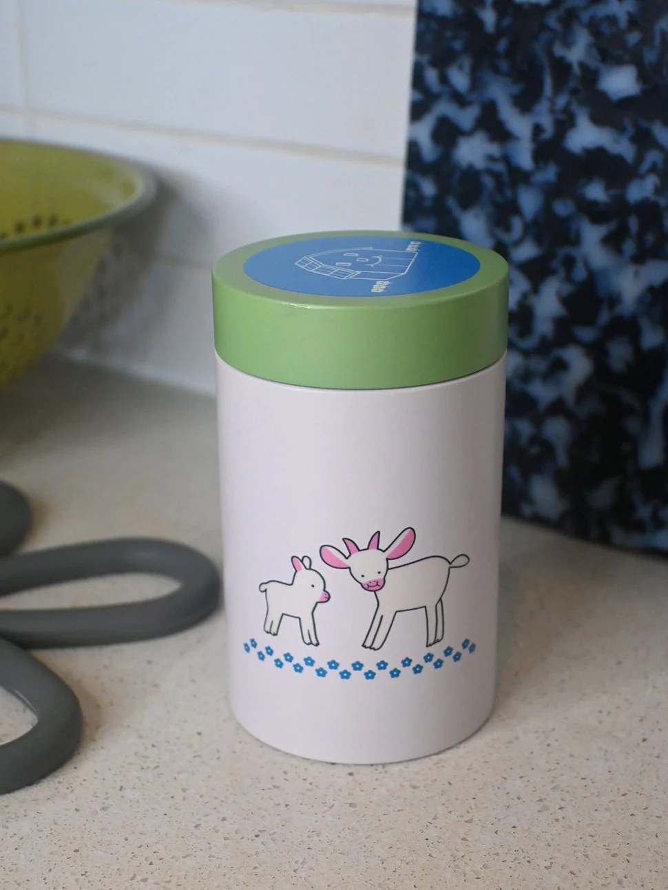 Natali Koromoto - "Farm Girlies" Small Tin Canister - Pig / Goat - Image 2