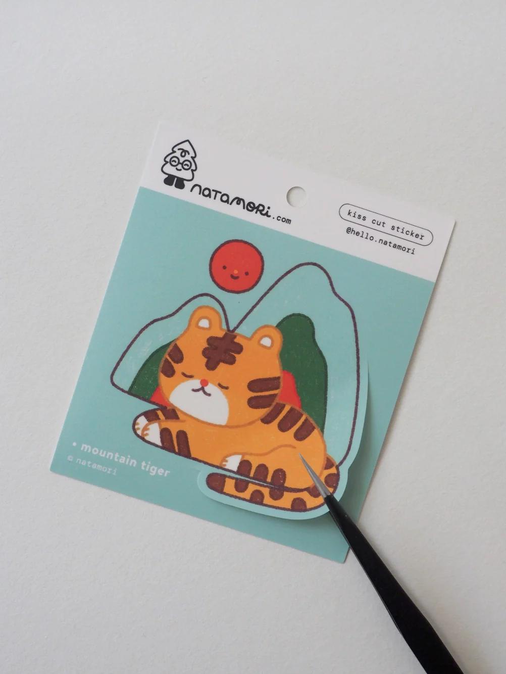 Natamori - Mountain Tiger - Kiss Cut Vinyl Sticker - Image 3