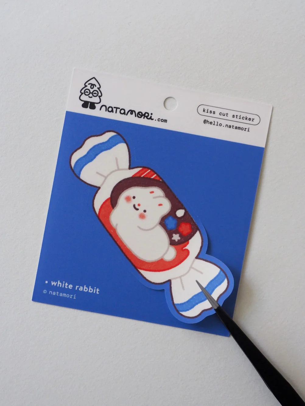Natamori - White Rabbit - Kiss Cut Vinyl Sticker - Image 3
