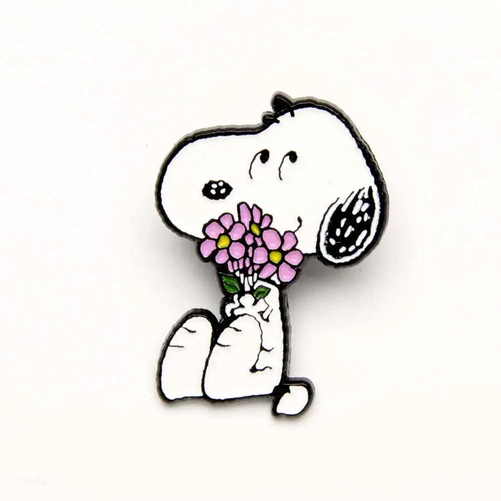 Peanuts Give Hugs Pin - Flowers - Image 2