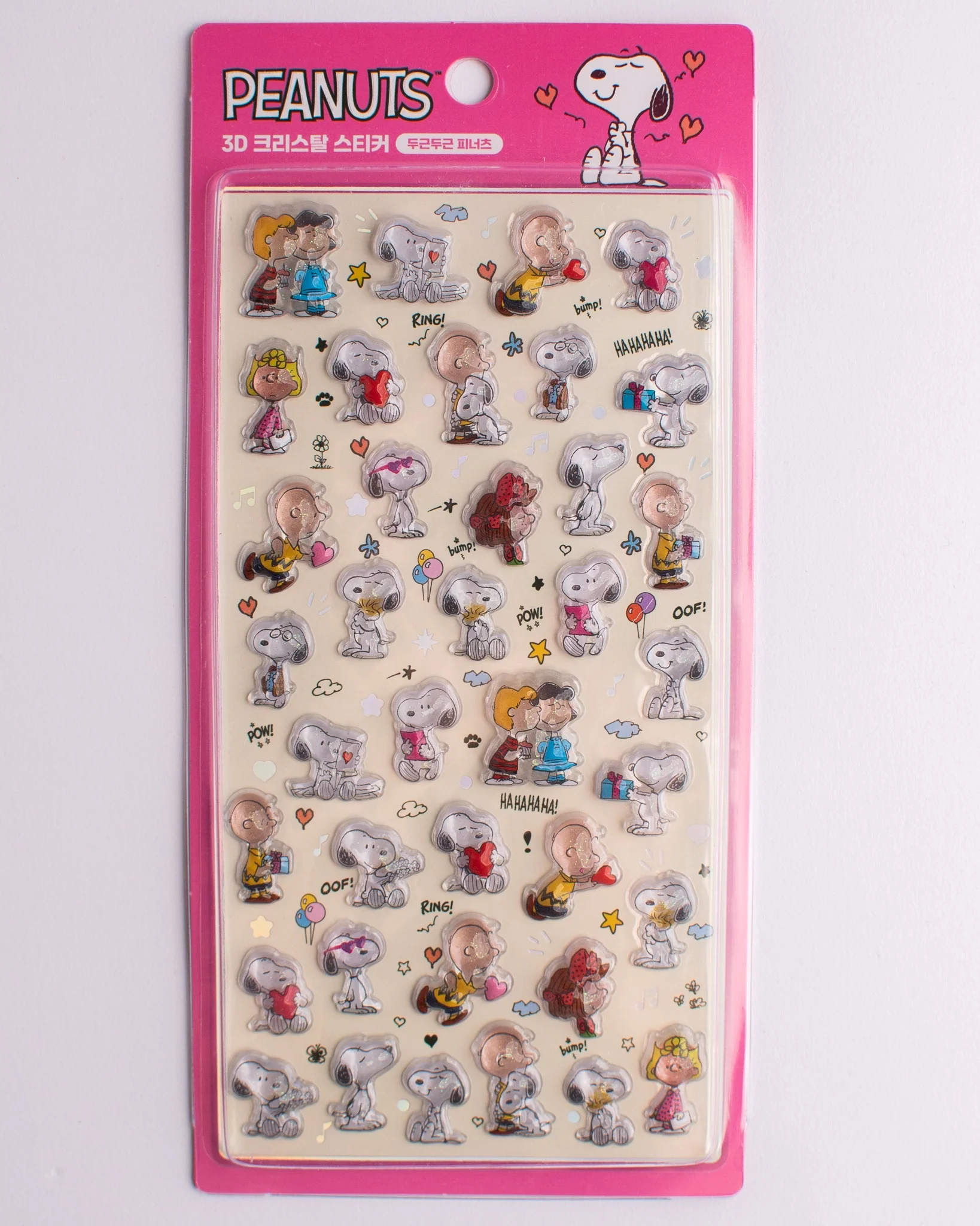 Peanuts - Snoopy 3D Jelly Stickers - Pink