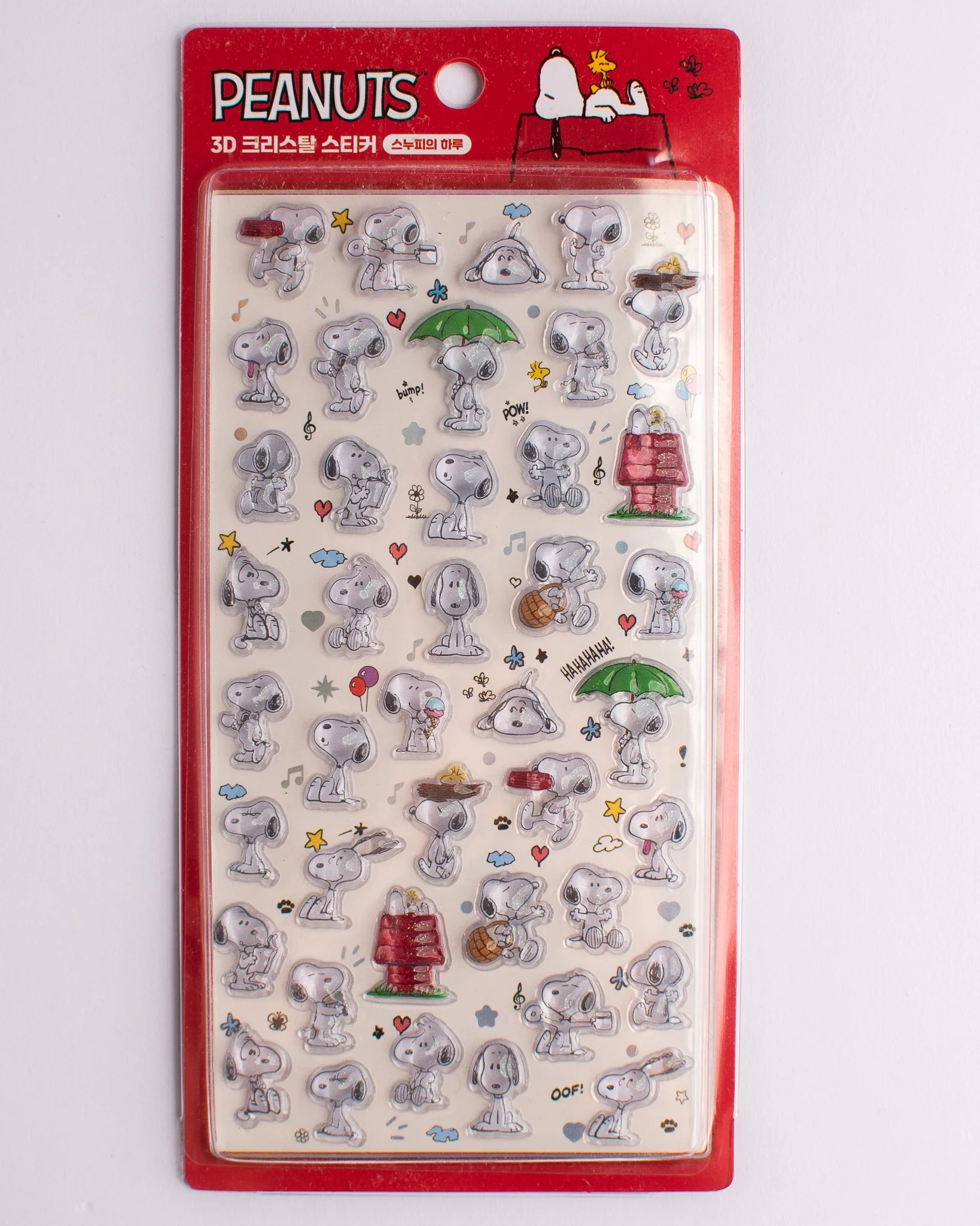 Peanuts - Snoopy 3D Jelly Stickers - Red