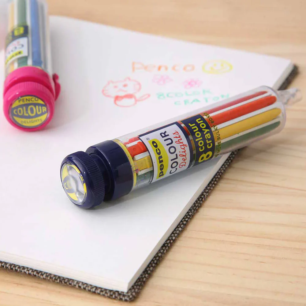 Penco - 8 Colour Crayon Pen - Pink - Image 2