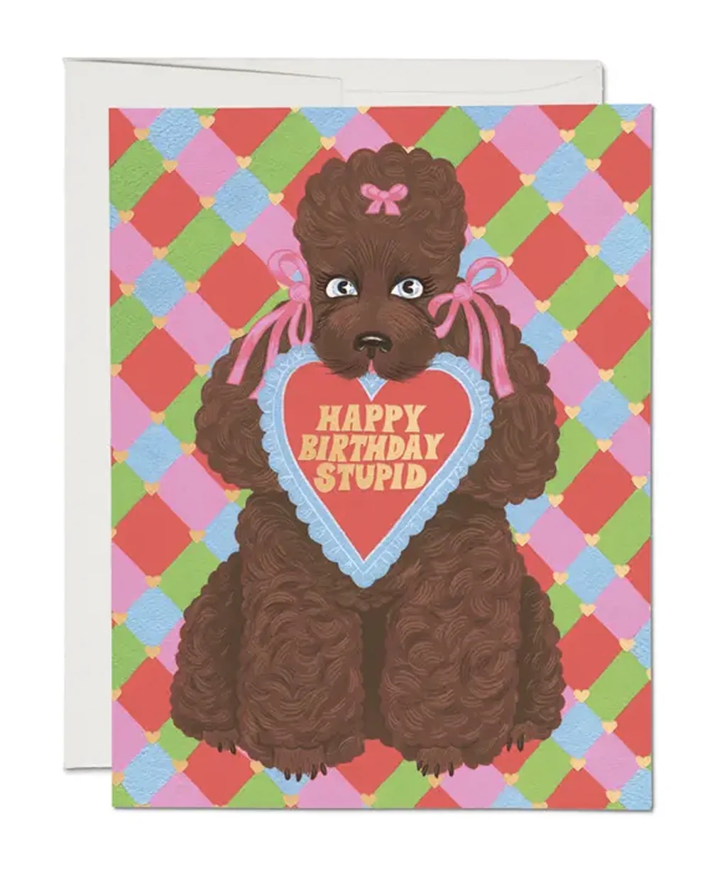 Red Cap Cards - Birthday Poodle Greeting Card
