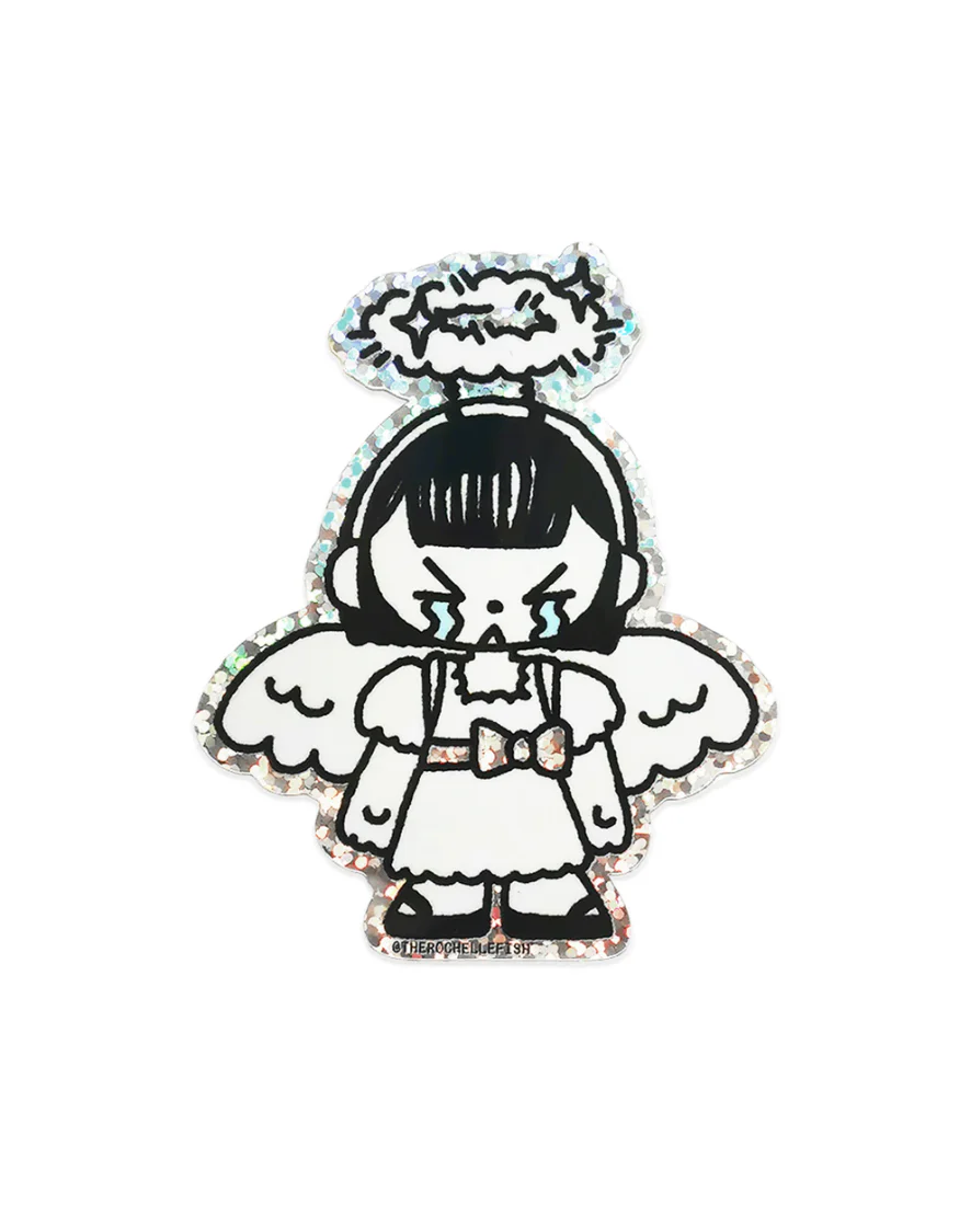 Rochelle Oh - Crying Angel - Flake Vinyl Sticker