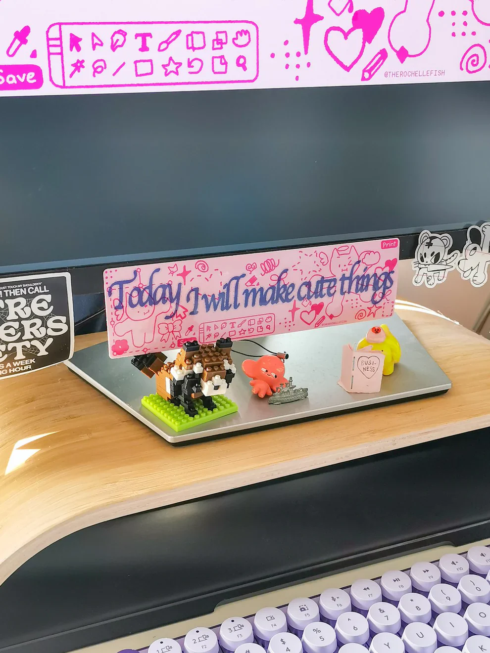 Rochelle Oh - ‘Today I Will Make Cute Things' Bumper Sticker - Image 2