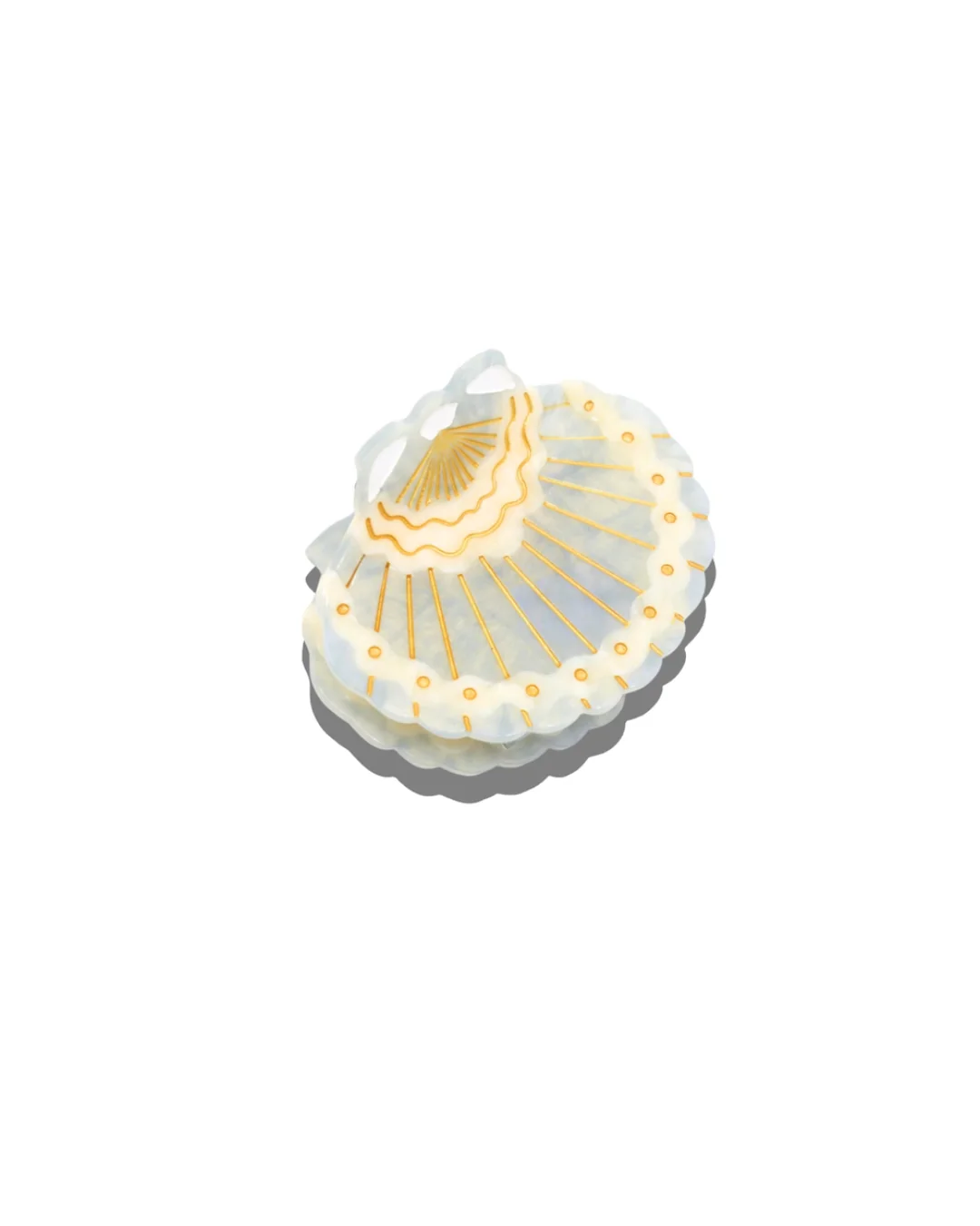 Solar Eclipse - Scallop Seashell Claw Clip - Baby Blue
