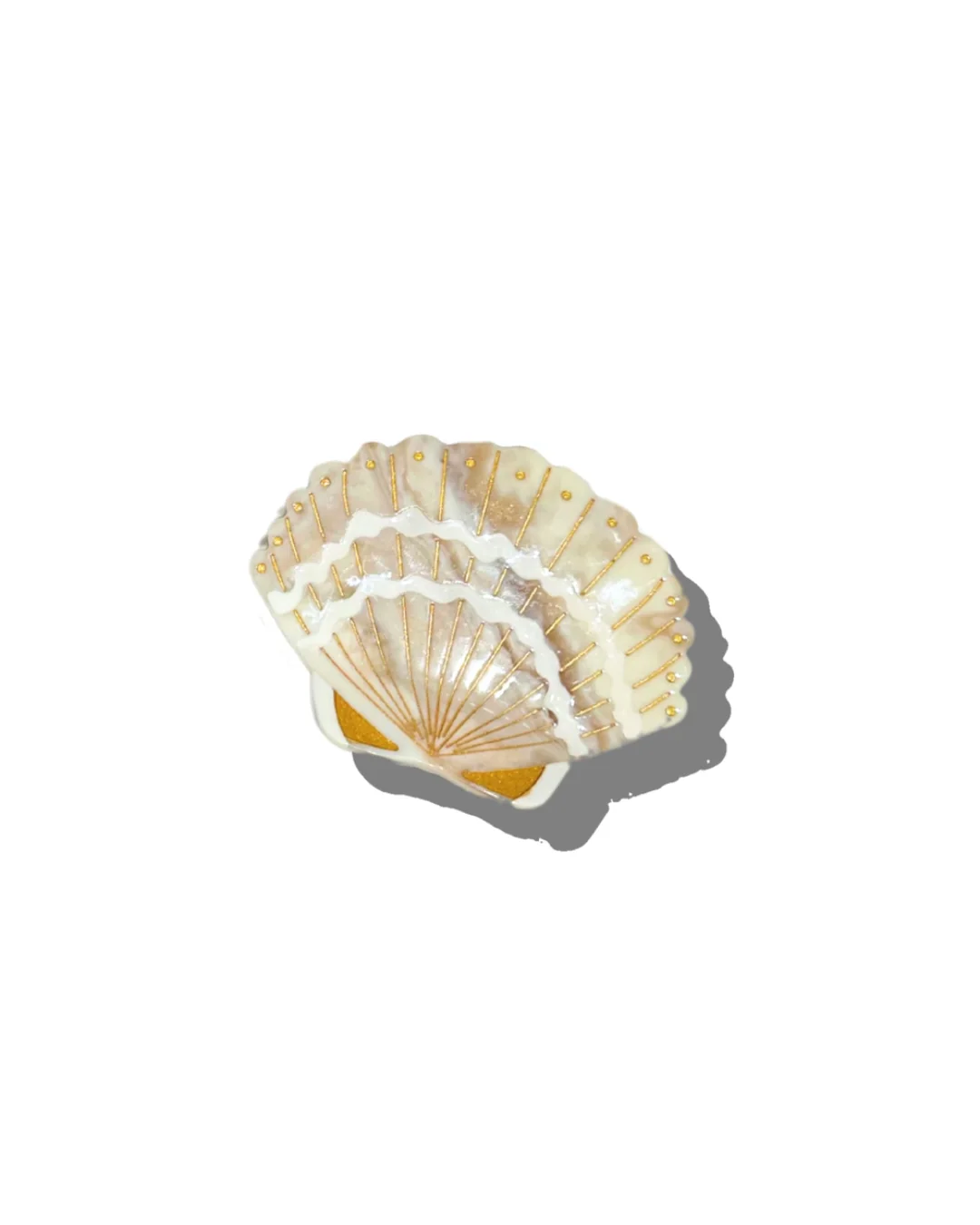 Solar Eclipse - Scallop Seashell Claw Clip - Golden Sand