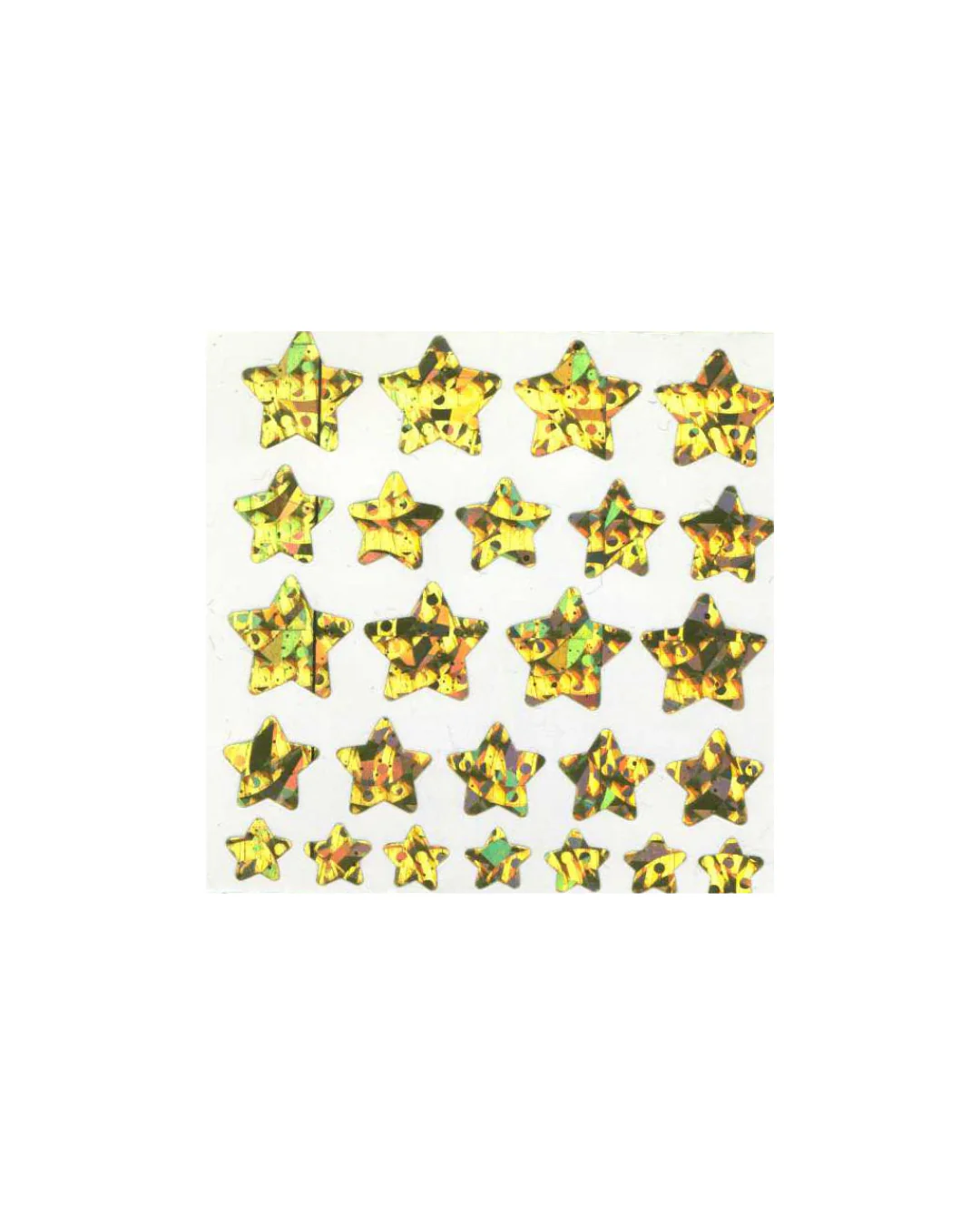 Stickermagic - Tear-off Prismatic Stickers Square - Gold Stars