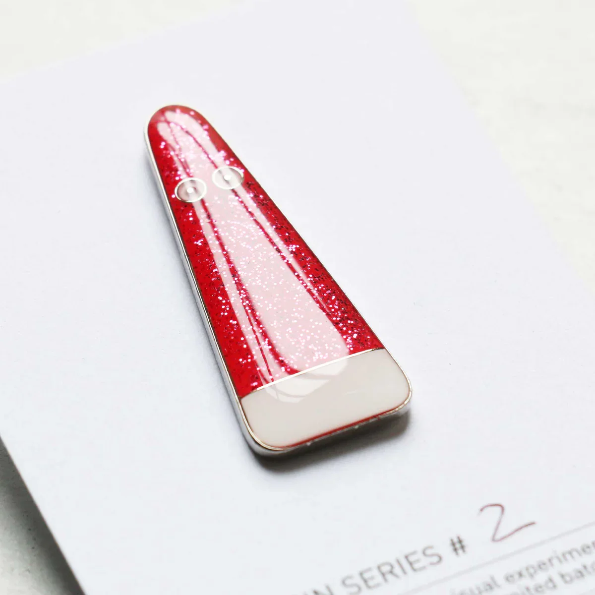 Studio Arhoj - Metal Pin: Series #2 - Cherry Glitter Ghost - Image 4