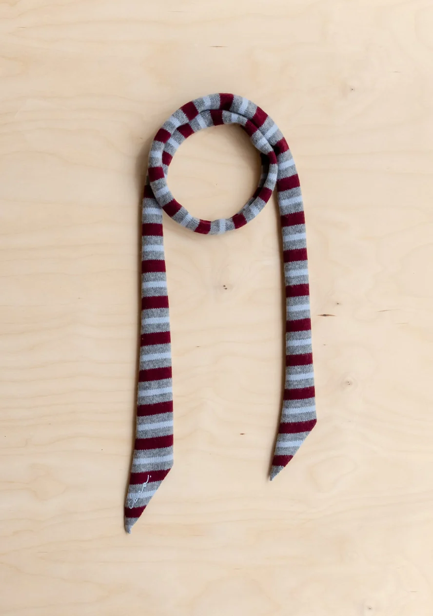 TBCo - Merino Neck Tie – Burgundy Stripe - Image 4