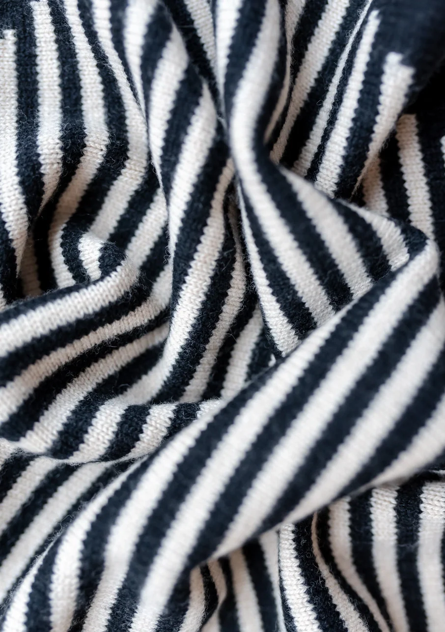 TBCo - Merino Triangle Scarf - Black Stripe - Image 3