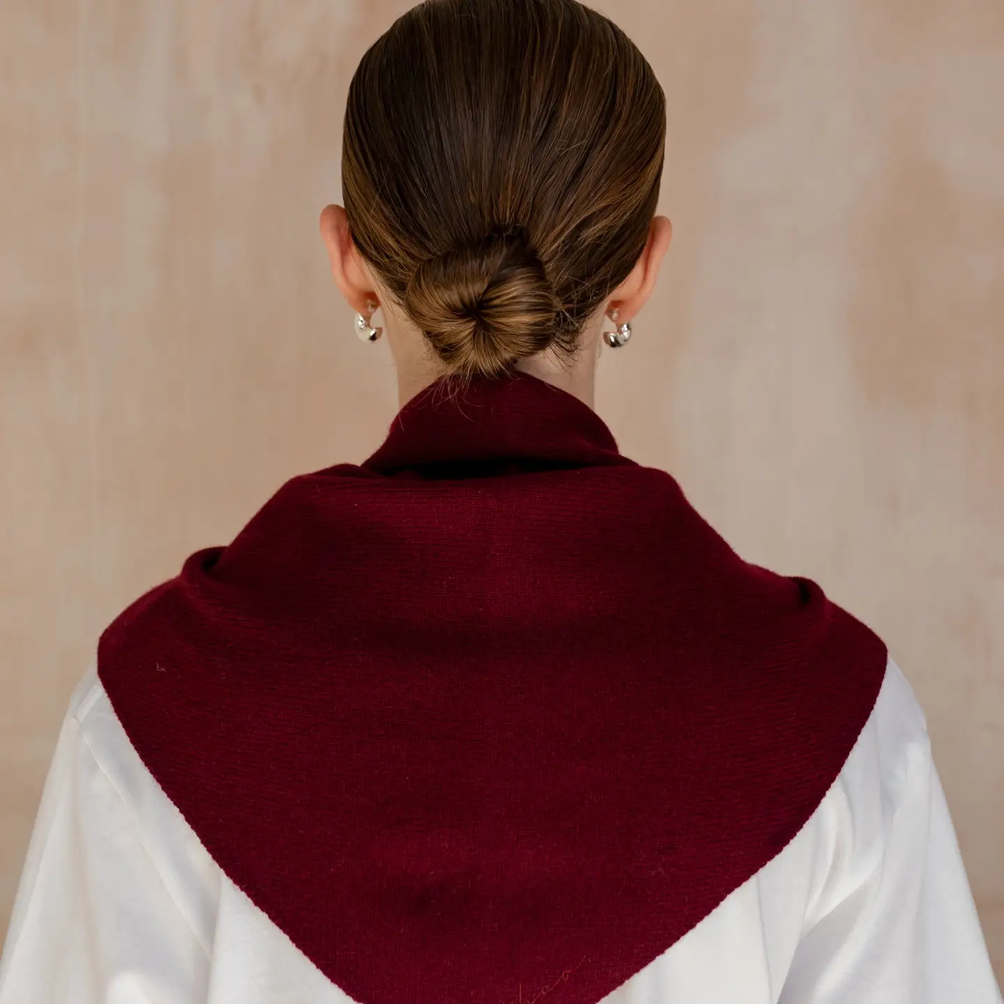 TBCo - Merino Triangle Scarf - Burgundy - Image 3