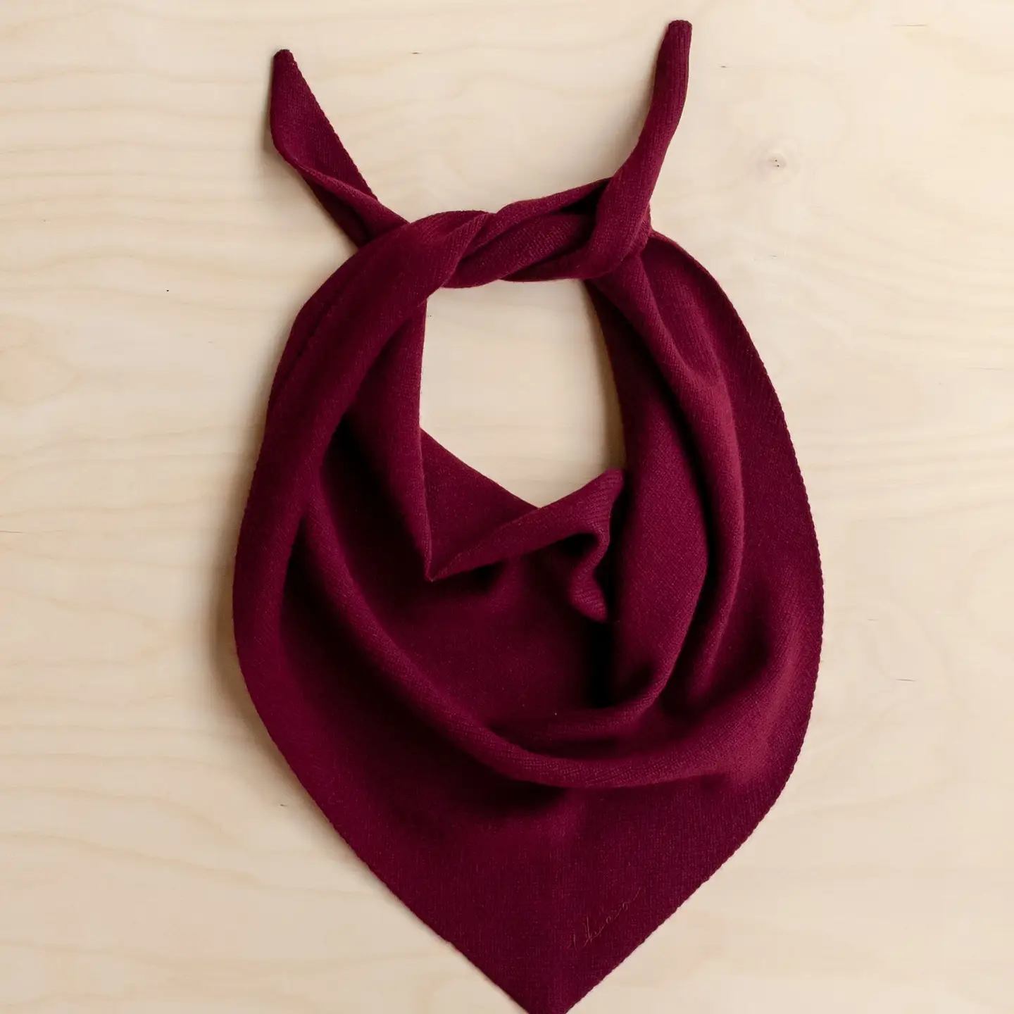 TBCo - Merino Triangle Scarf - Burgundy - Image 4