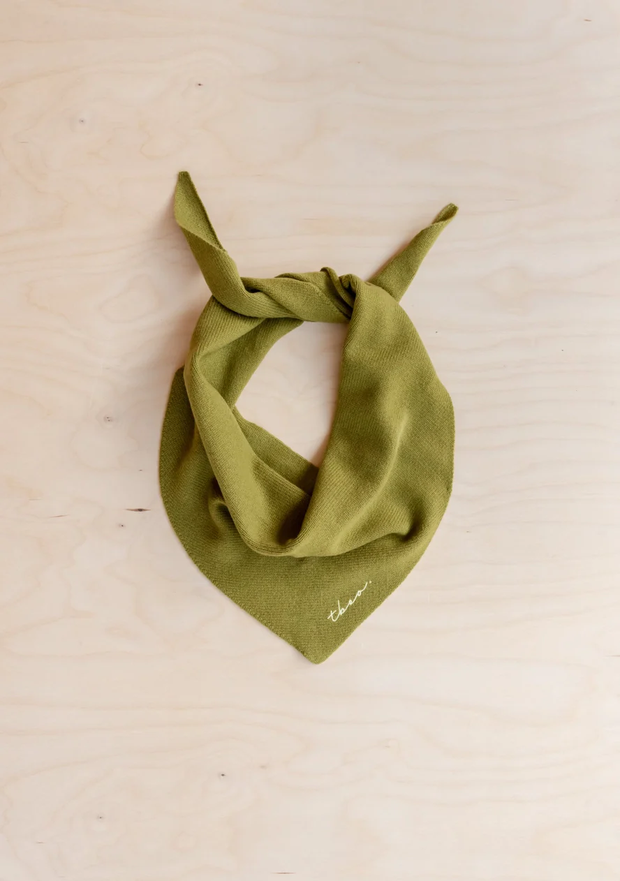 TBCo - Merino Triangle Scarf - Olive - Image 4