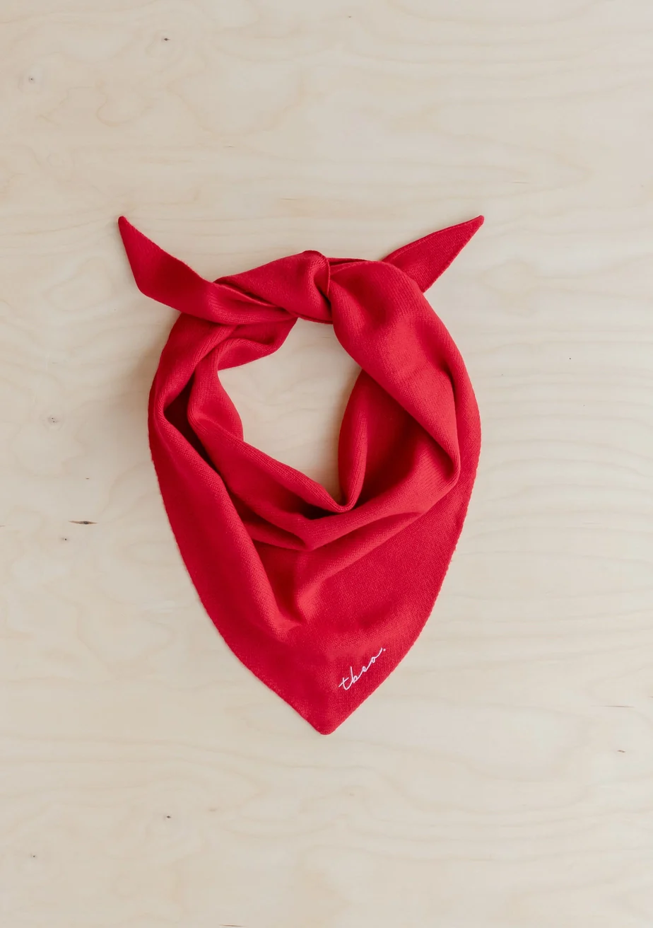 TBCo - Merino Triangle Scarf - Red - Image 3