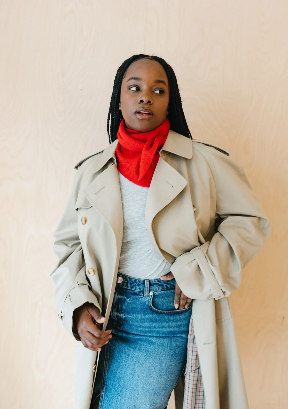 TBCo - Merino Triangle Scarf - Red - Image 4