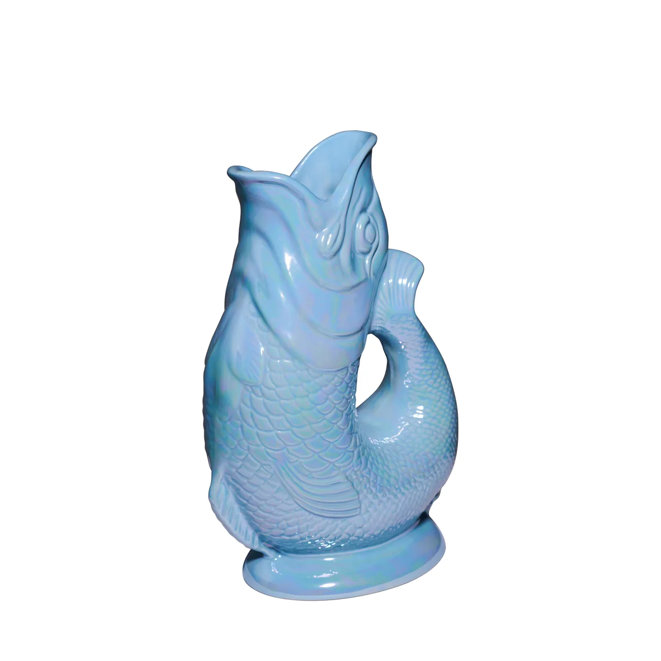 The Original Gluggle Jug - Pitcher Vase - XL - Pale Blue Lustre - Image 2